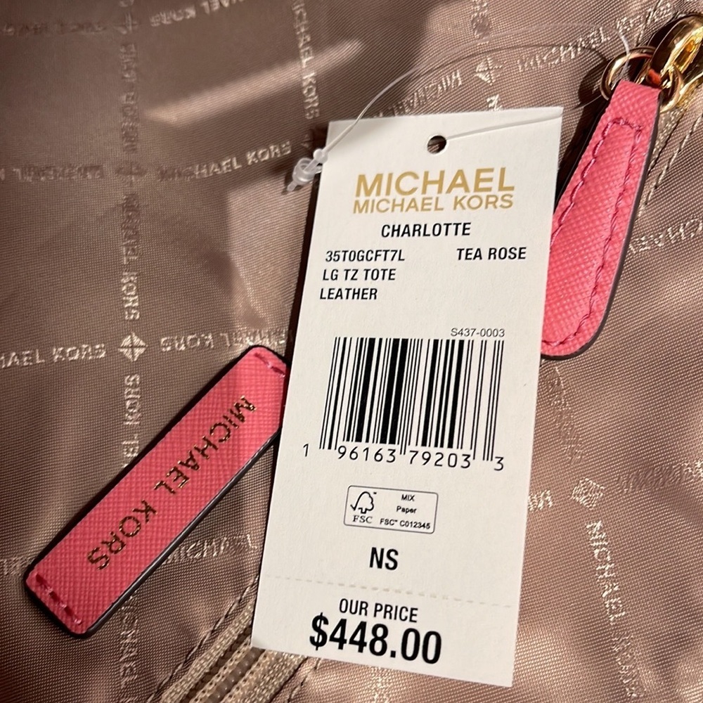 MICHAEL KORS Charlotte Large Leather Top-Zip Tote
Tea Rose - Picture 9 of 16